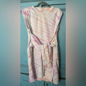 Design History Pastel Tie-Dye Crewneck with Pink and Lavender Hues